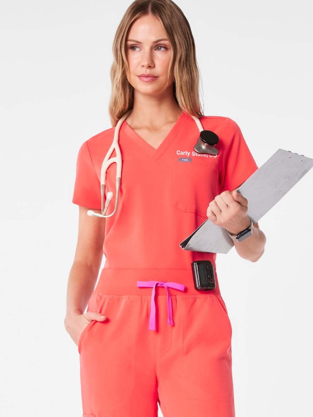 FIGS- Catarina One-Pocket scrub top in fireside color